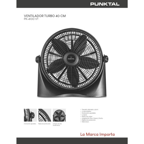 Turbo Ventilador Punktal PK-4100 Vt con 3 Velocidades 001