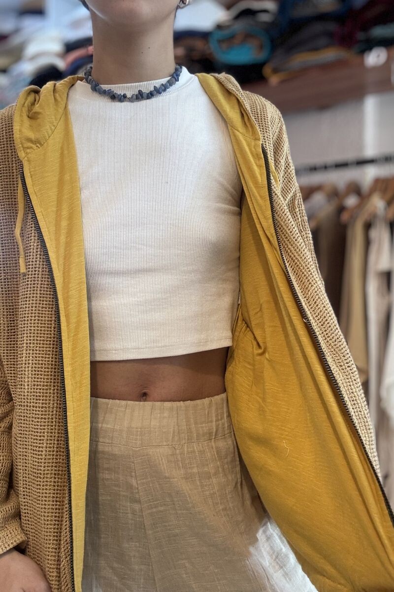 Campera agua reversible - Mostaza 
