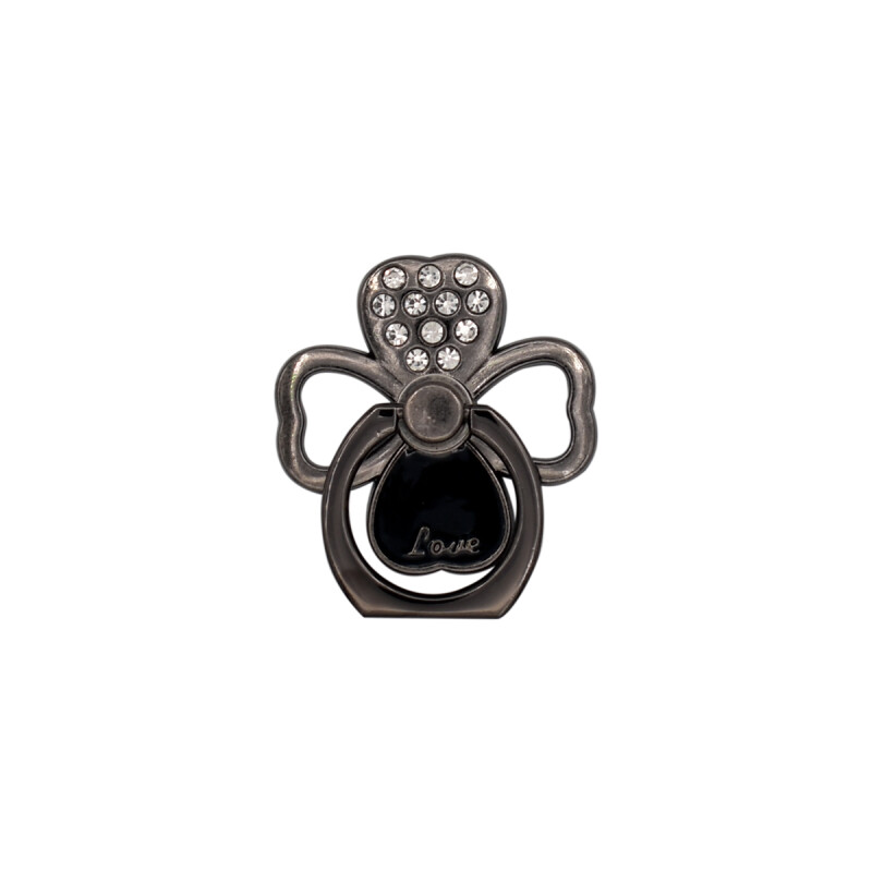 Anillo soporte para celular diseño trébol color negro Anillo Soporte Para Celular Diseño Trébol Color Negro