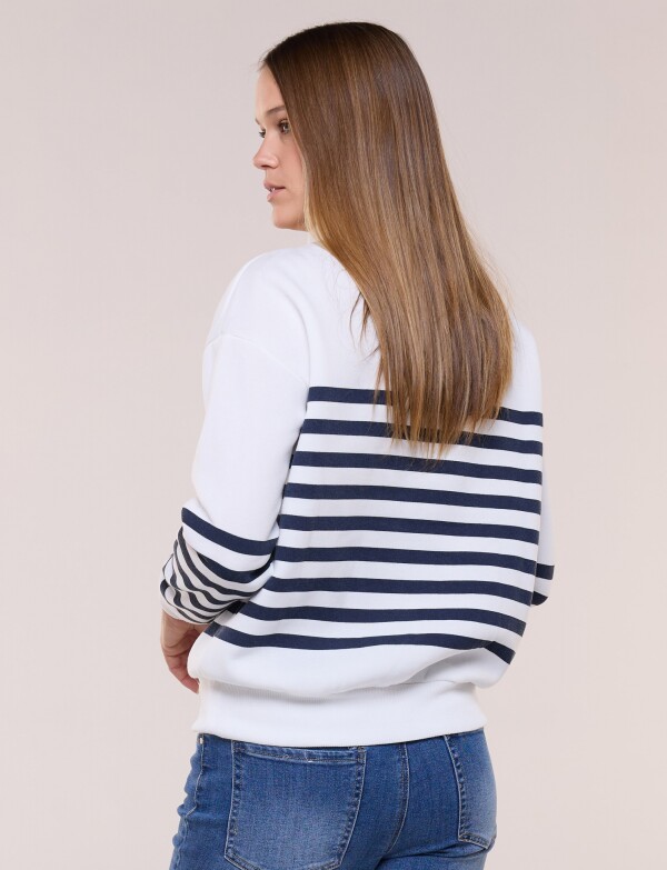 Buzo Zip Marinero BLANCO/AZUL