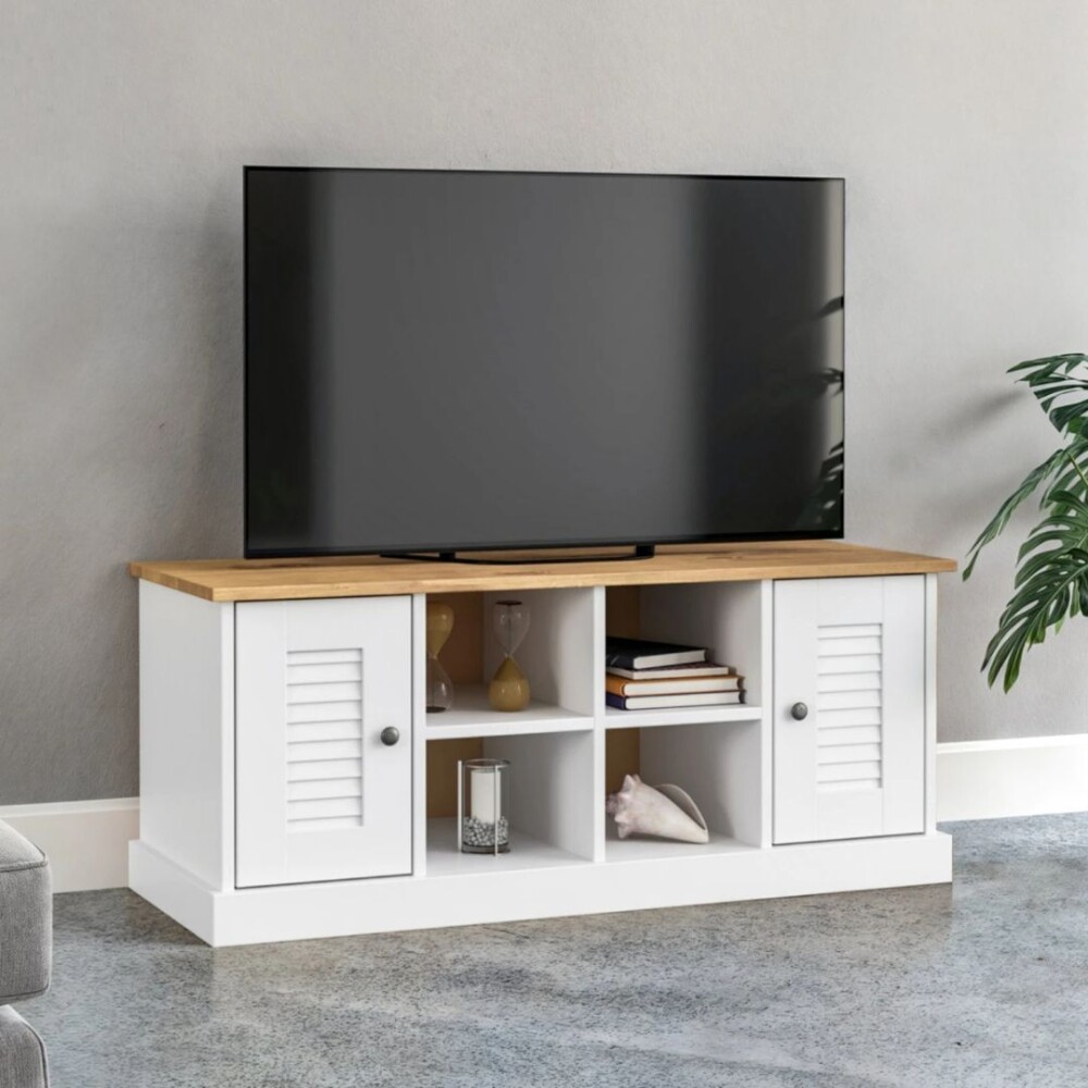 Rack de tv - 2 Puertas - 2 Estantes - Línea Valenciana - Blanco Rack de tv - 2 Puertas - 2 Estantes - Línea Valenciana - Blanco