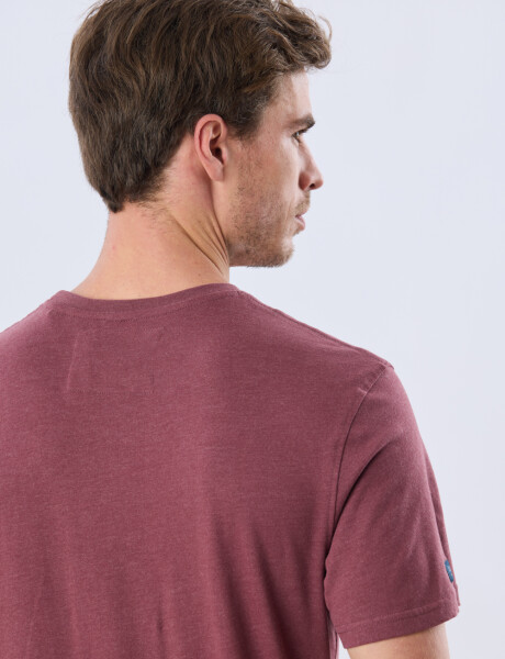 REMERA BÁSICA DE ALGODÓN Bordo Melange