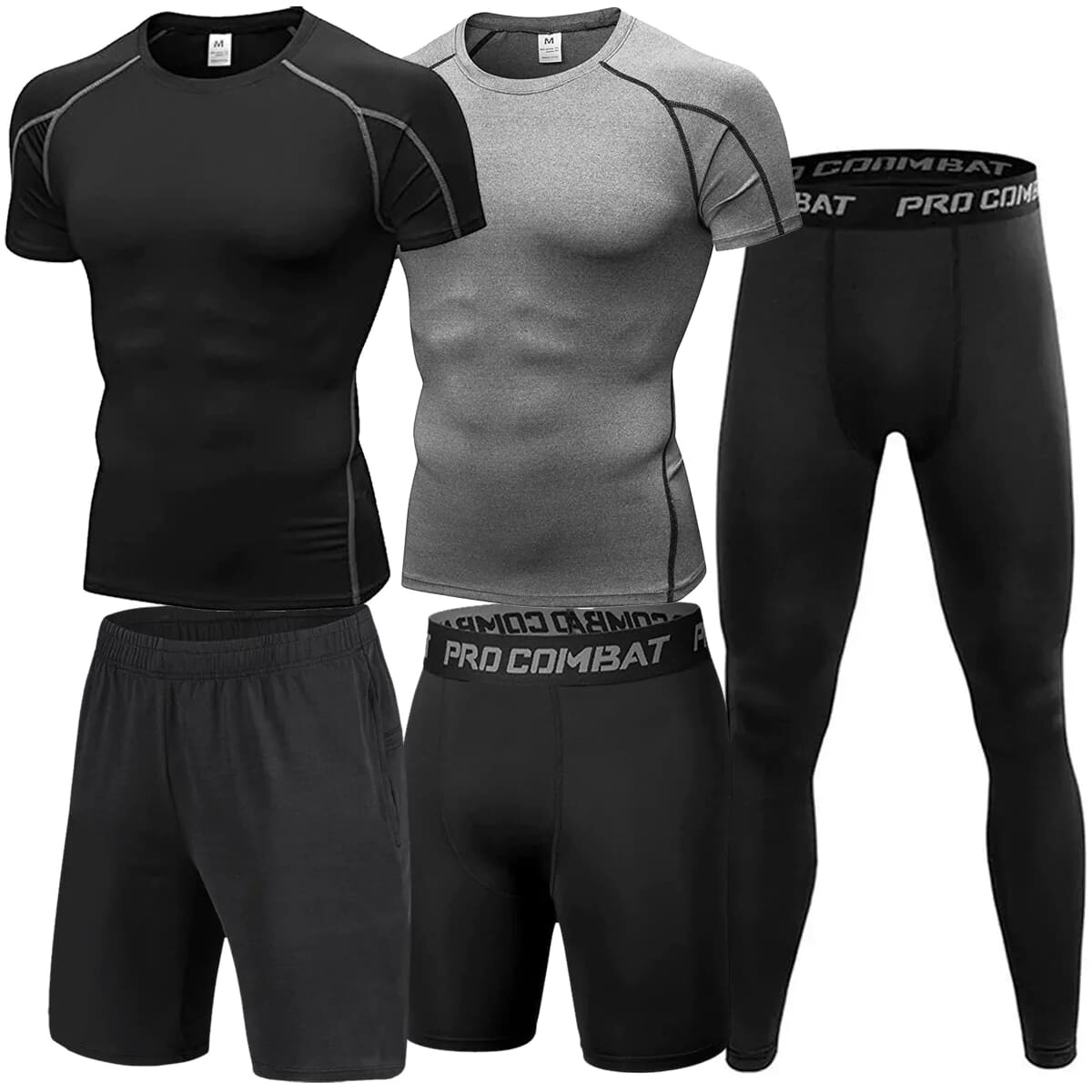 Conjunto Deportivo Completo 5 Pcs Para Hombre Fitness - Vst012001-xs 