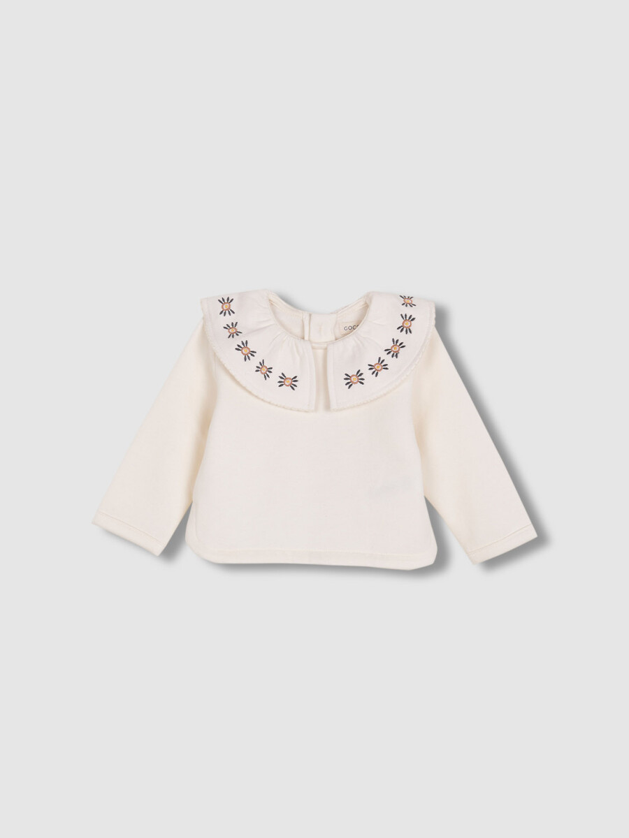 Sudadera Con Bordados Crudo