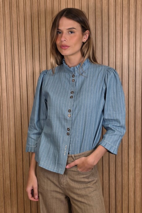 Camisa Carlita Volados Denim Celeste Raya 1