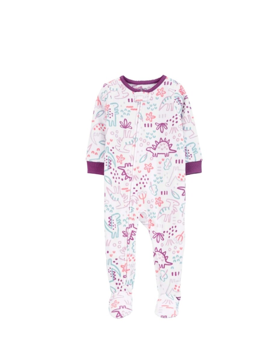 Pijama Carters 1 Pieza Dinos Micropolar - BLANCO-VIOLETA 