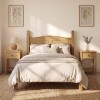 Respaldo 2 Plazas + 2 Mesas De Luz Sommier - Mexicana Natural