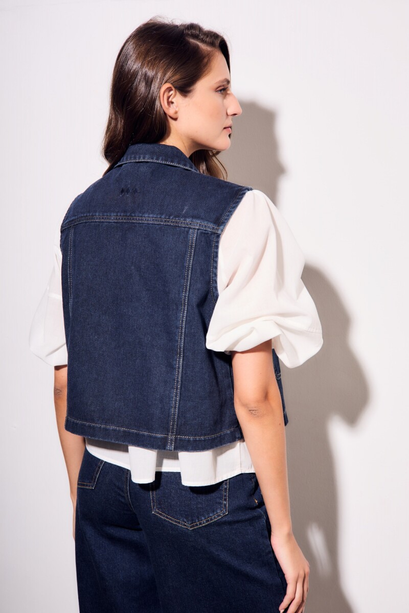 Chaleco Denim Bolsillos Jean