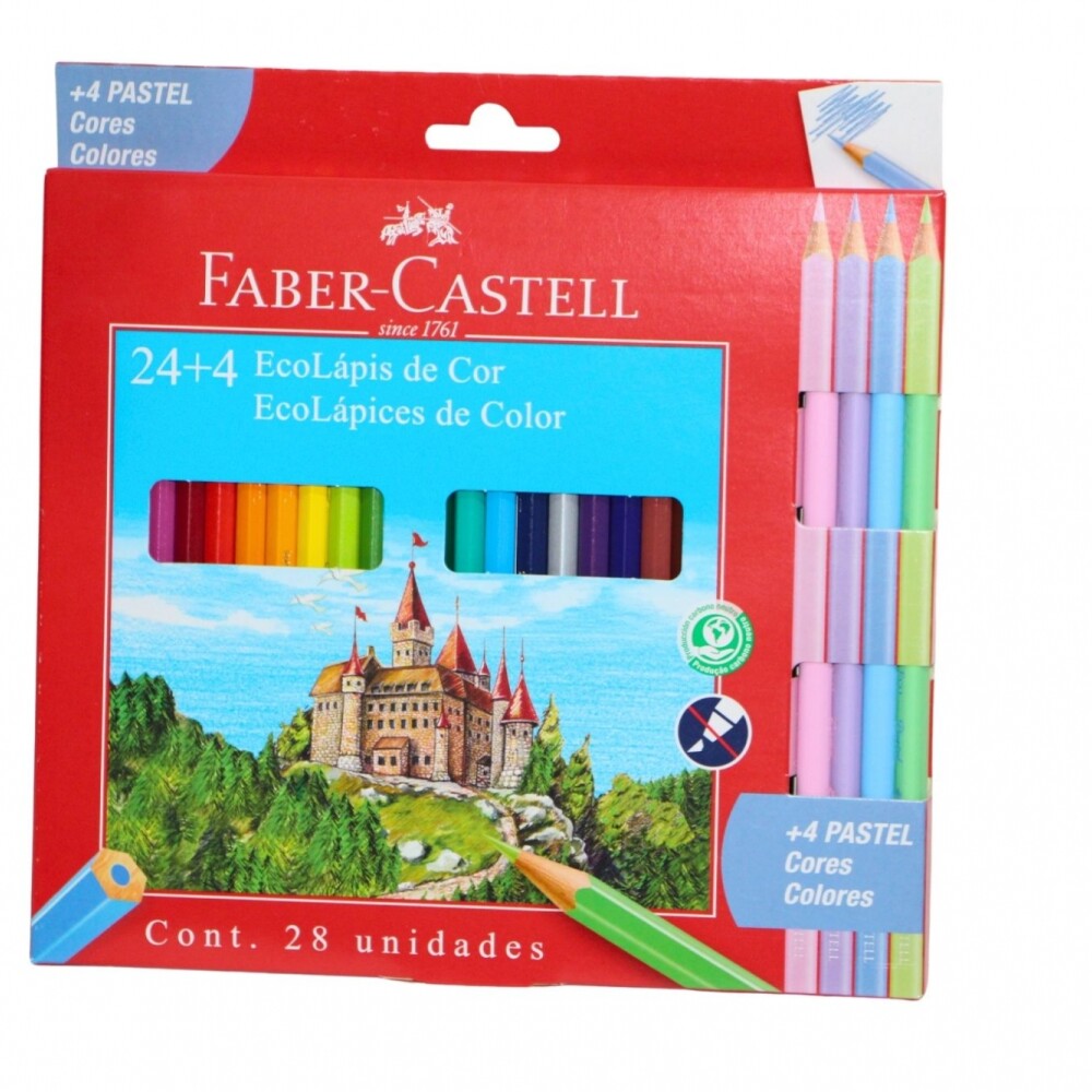 LAPIZ FABER CASTELL DE 24 COLORES + 4 COLORES PASTELES LAPIZ FABER CASTELL DE 24 COLORES + 4 COLORES PASTELES