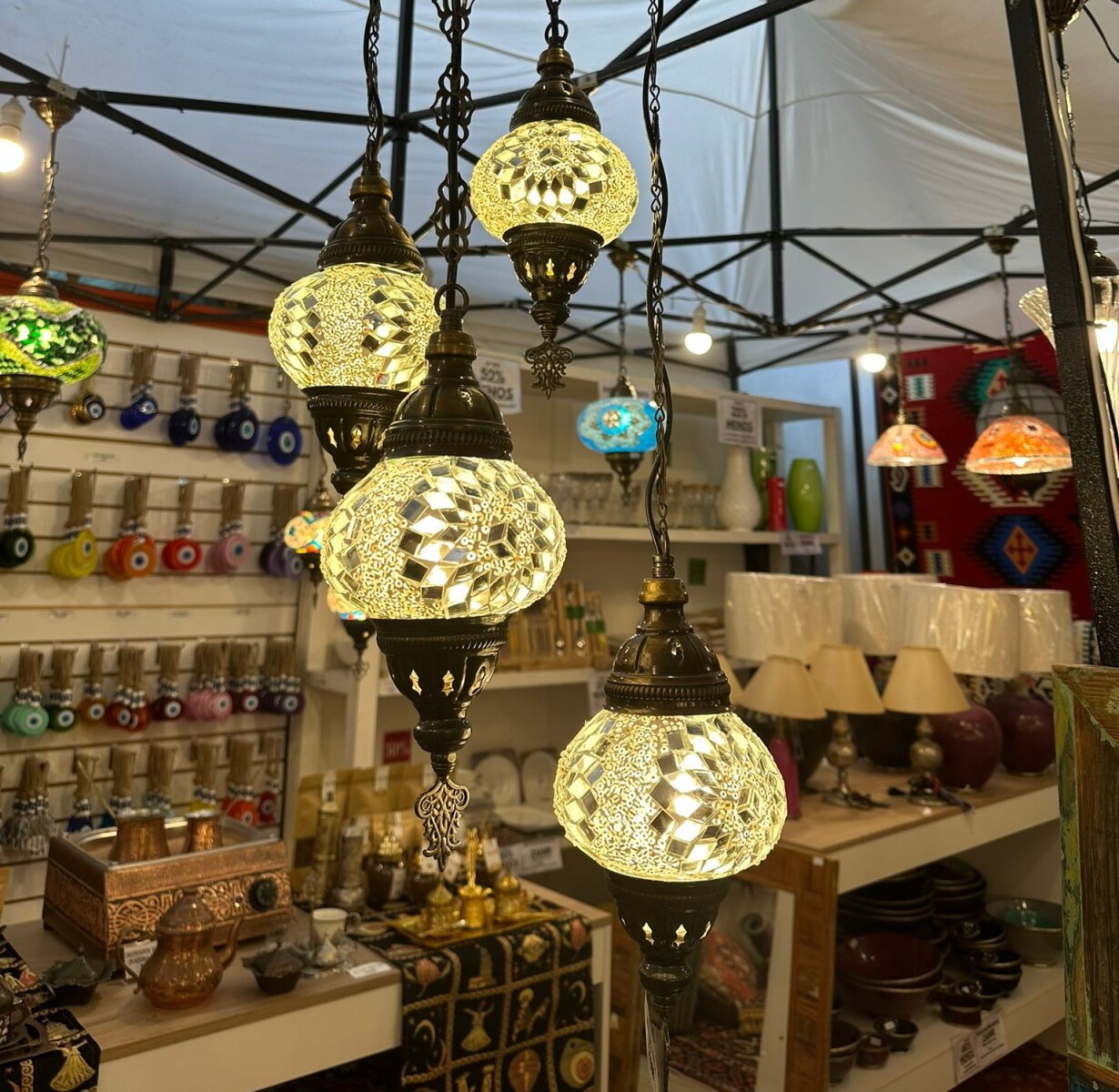 ARAÑA VITRAUX 4 LUCES TM12 - Blanco 