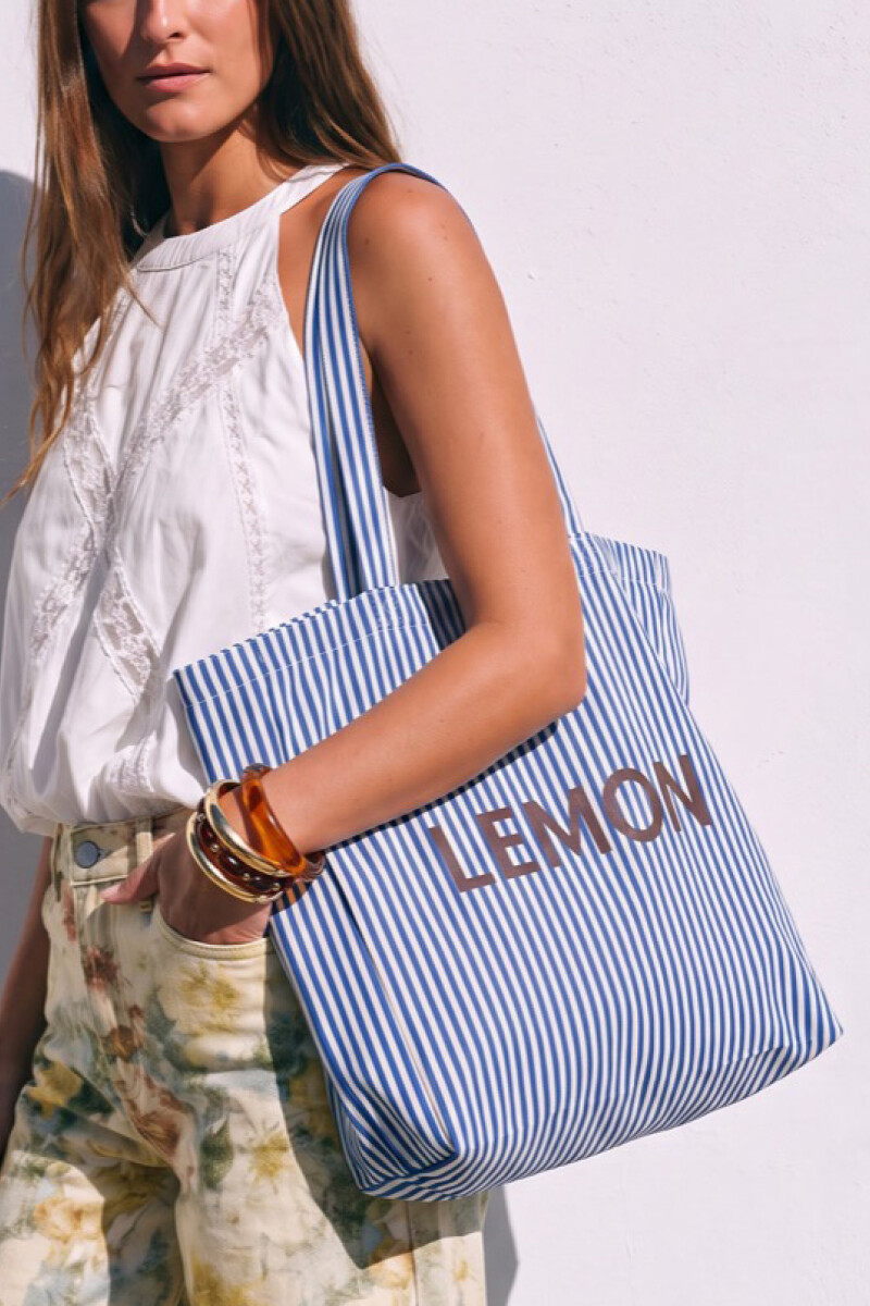Maxi Bolso De Algodon Azul
