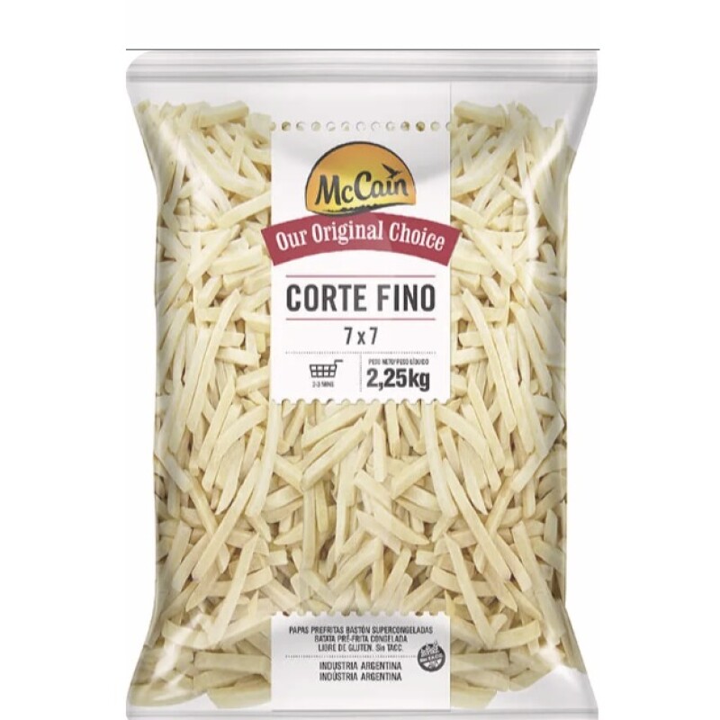 PAPAS CORTE FINO 7X7 2,25 KG MCCAIN +SOLO PDE O WEB+ PAPAS CORTE FINO 7X7 2,25 KG MCCAIN +SOLO PDE O WEB+