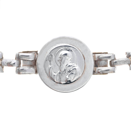 Pulsera religiosa de plata 925 y double en oro 18 ktes, SAN BENITO Pulsera religiosa de plata 925 y double en oro 18 ktes, SAN BENITO