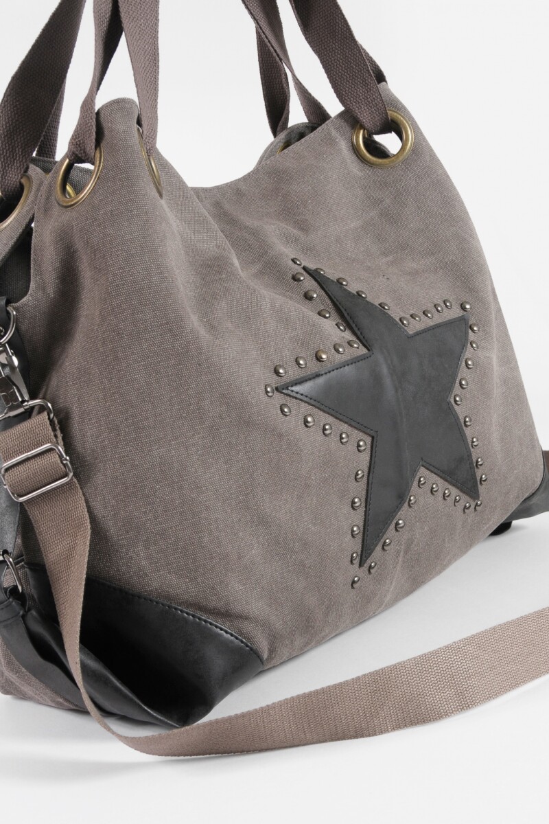 Bolso oversize canvas gris