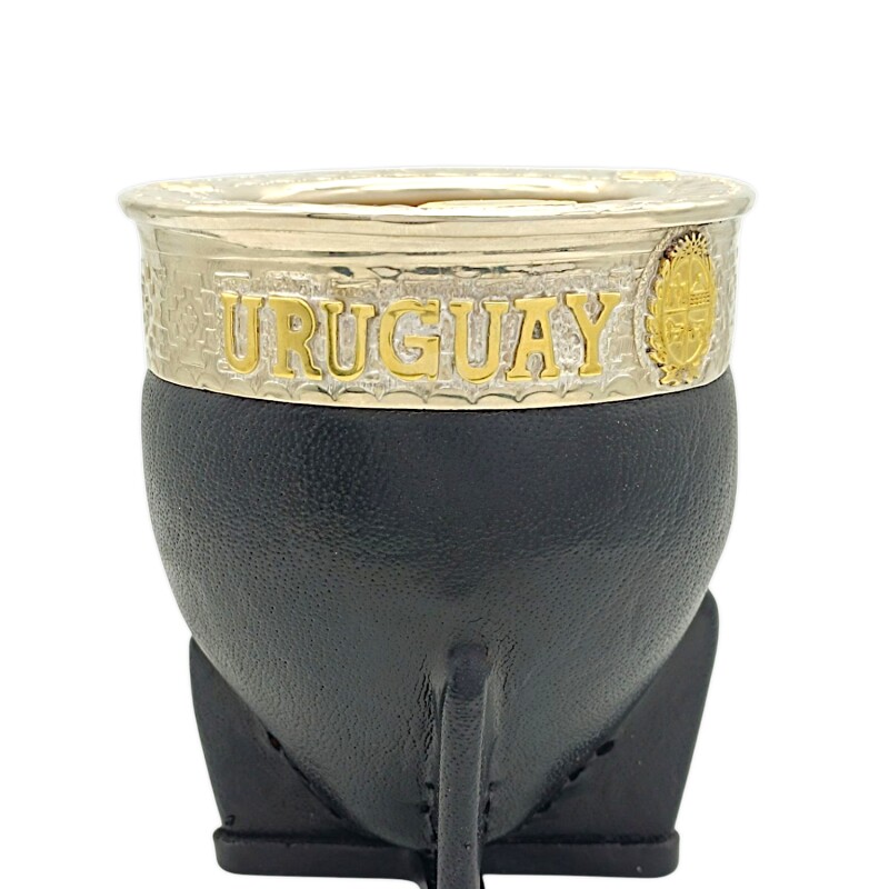 MATE IMPERIAL URUGUAY ESCUDO - ALPACA Y BRONCE - MTIM57 Negrouniforme