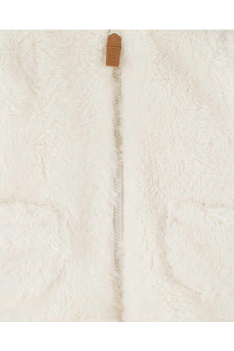 Campera de sherpa, con capucha, marfil Campera de sherpa, con capucha, marfil