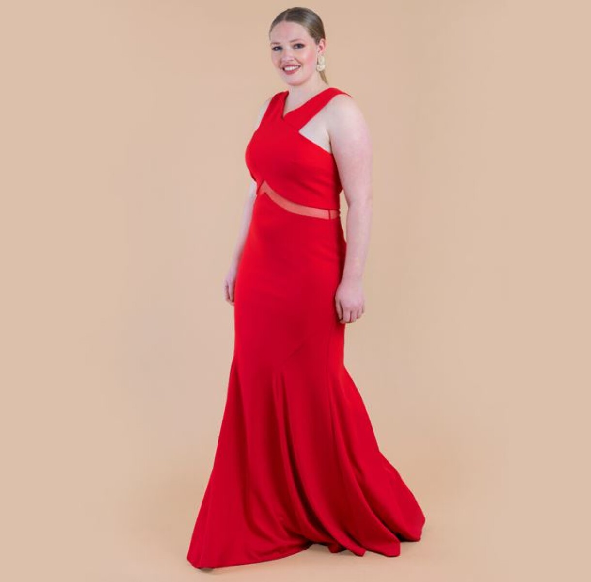 Vestido de fiesta rojo intenso 