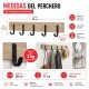 Perchero simple con 5 ganchos MADERA/NEGRO