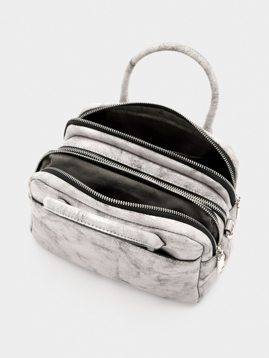 Bolso Bowling Efecto Craquelado crudo