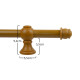 Barrote cortina de metal 1,5 m + 2 Soportes MARRON CLARO