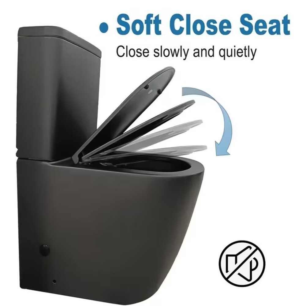 Inodoro largo con mochila VIP Negro Mate 70X36.50X83cm Inodoro Largo Con Mochila Vip Negro Mate 70x36.50x83cm