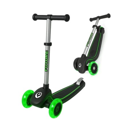 Monopatín Qplay Future Eco Deluxe con Luces VERDE