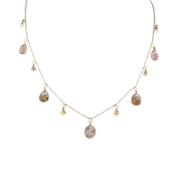 Conjunto Luxy-Plata rodinada con micra de oro 18k - Piedra Turmalinas-CJ2009 conpiedra