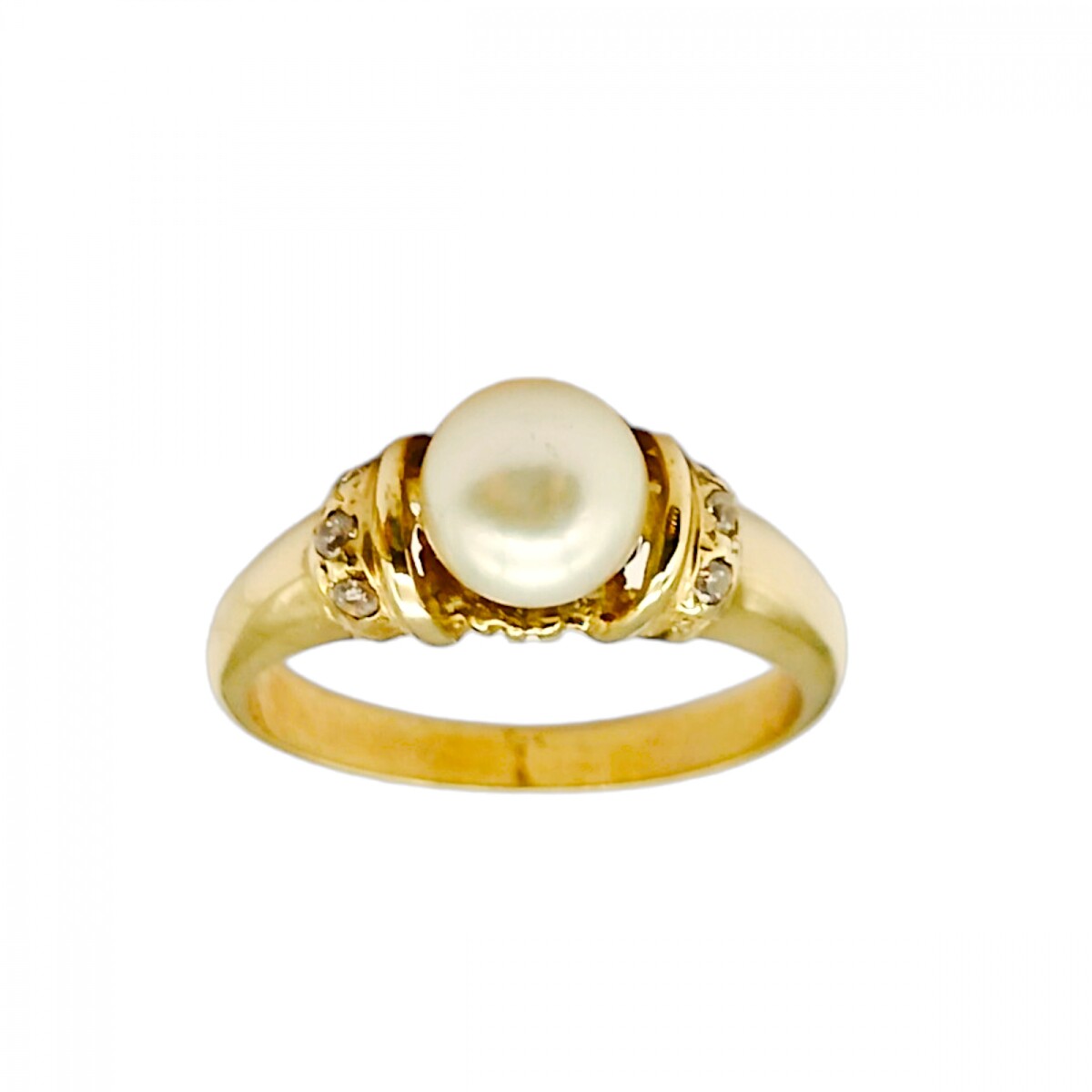 Anillo Solitario-Oro bajo-Perla-AN8166 - conperla 