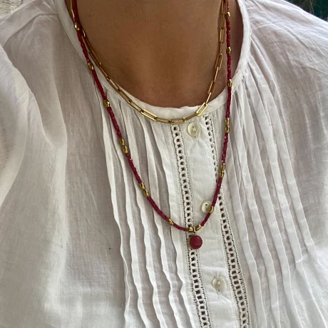 Collar FRESA en acero y cristales Collar FRESA en acero y cristales