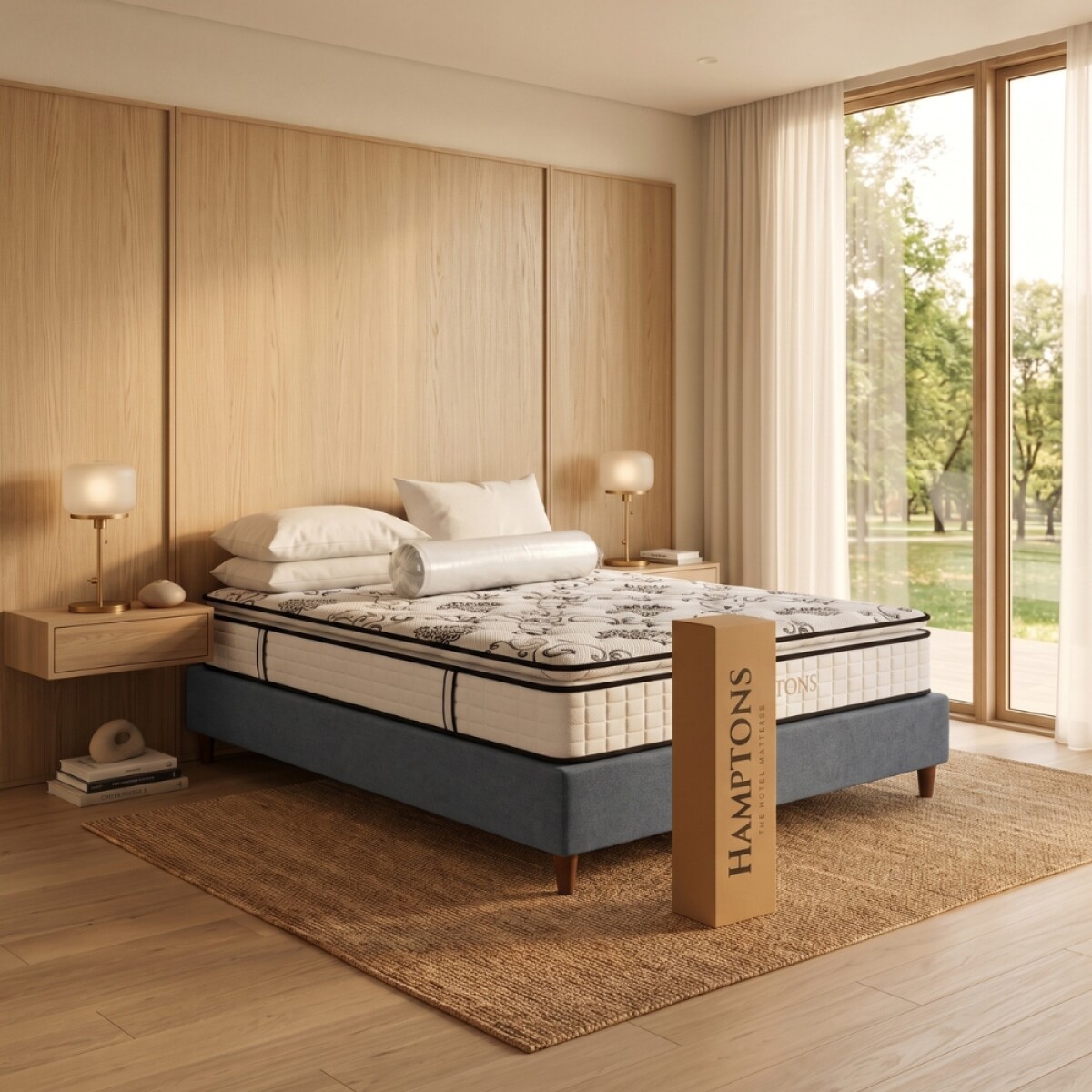 Sommier Queen HAMPTONS Hybrid Bronze - Gris 
