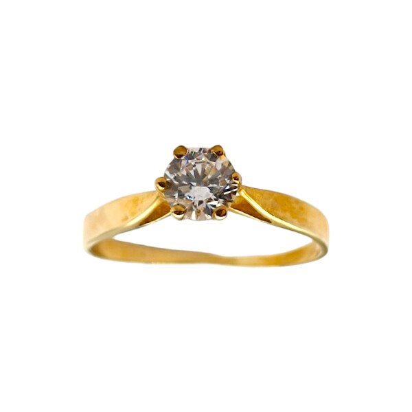 Anillo Solitario-Oro bajo-Piedra Zirconia-AN8064 conpiedra