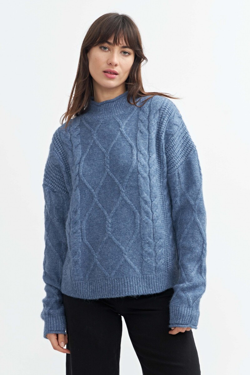 Sweater con estructura - CELESTE 