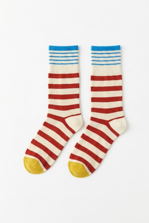 Medias color block rojo