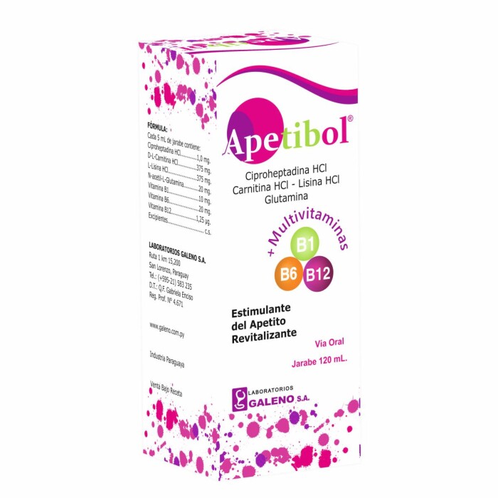 APETIBOL JARABE FRASCO X 120 ML. única