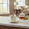Taza de te con plato Serena cream 200ml OXFORD Taza de te con plato Serena cream 200ml OXFORD