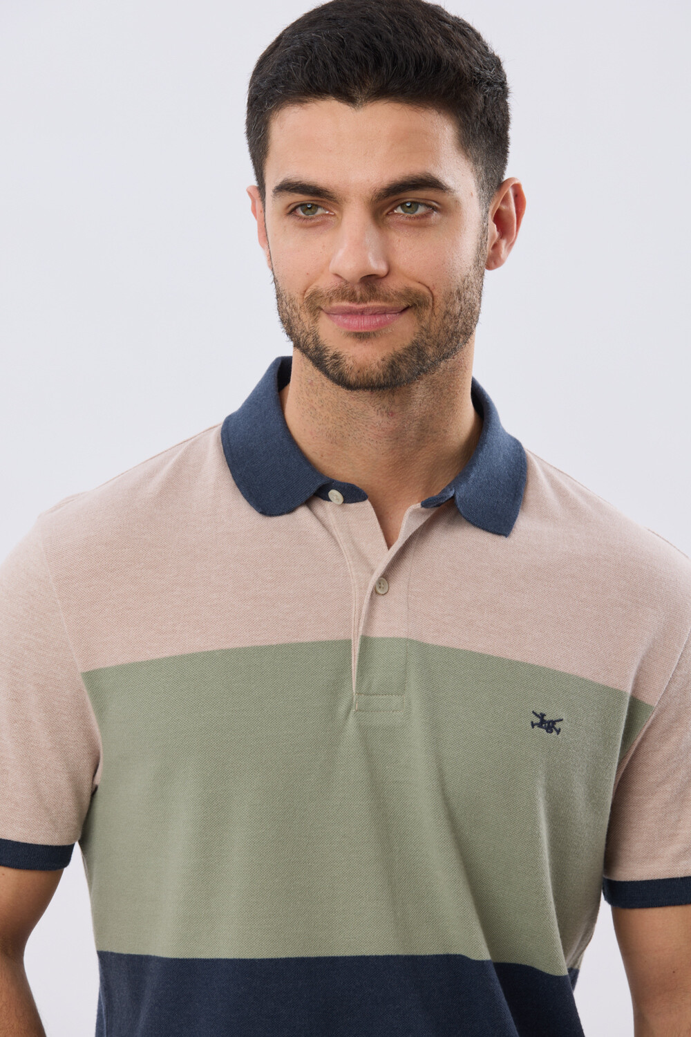 REMERA POLO RAYADA PIQUÉ Verde