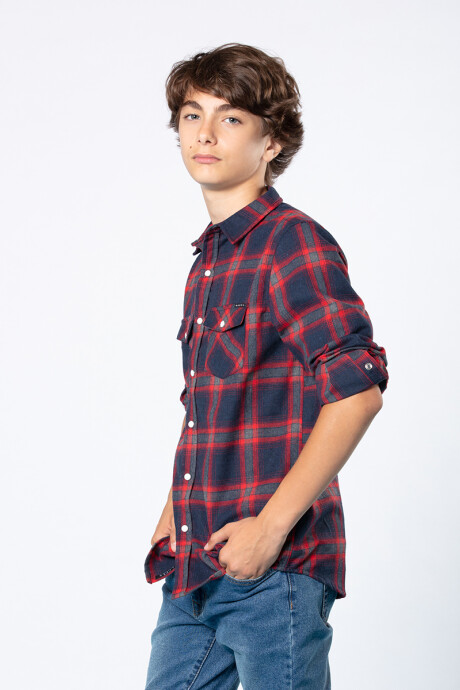 CAMISA USCAR TEEN M/L RUSTY Rojo