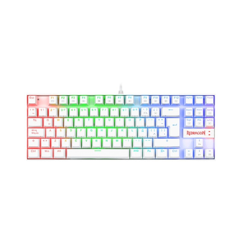 Teclado Gamer Redragon K552 Kumara White RGB Switch Red Teclado Gamer Redragon K552 Kumara White RGB Switch Red