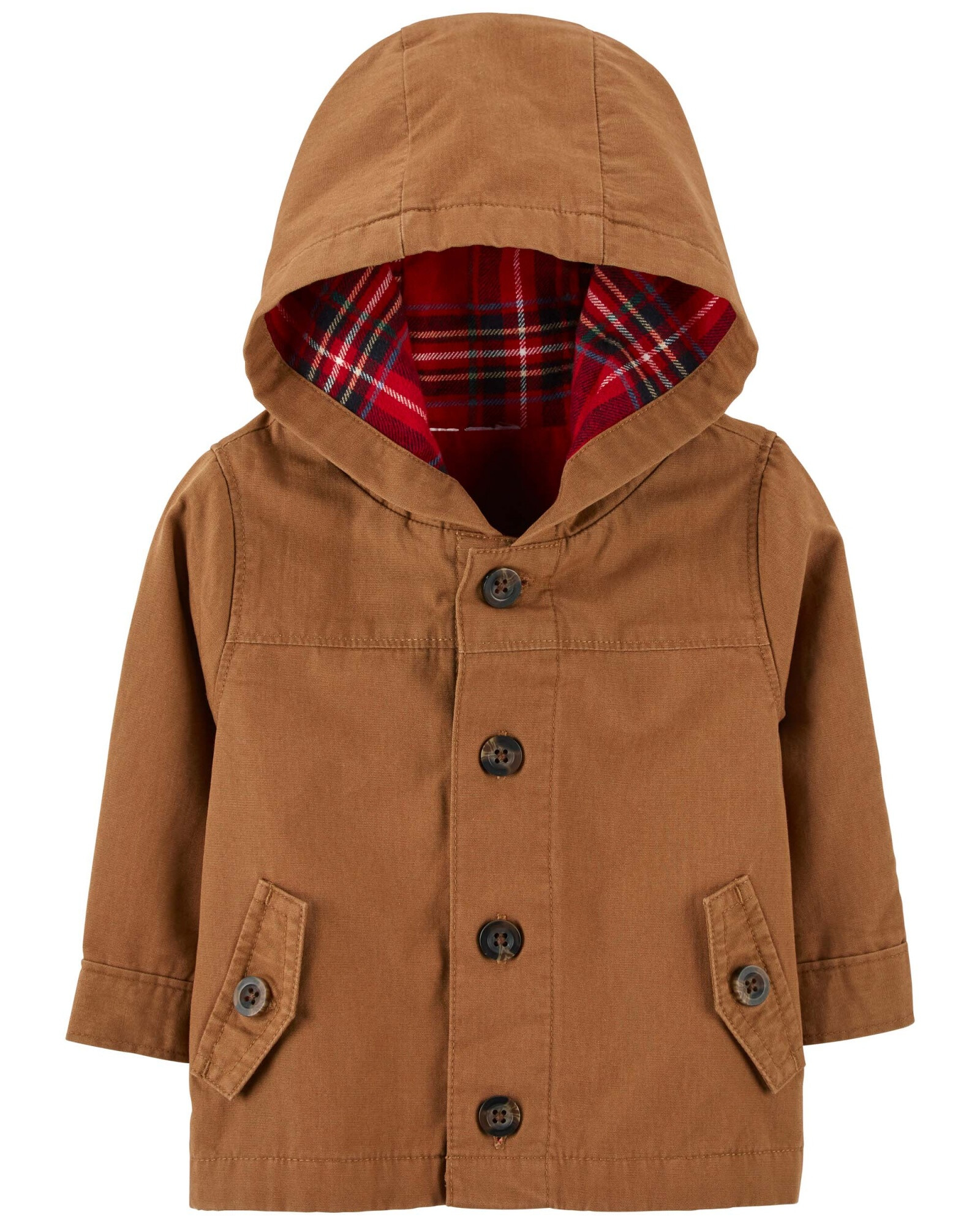 Campera de lona con forro de franela a cuadros Sin color