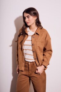 Sobrecamisa Gamuza Cuero Vegano Whisky