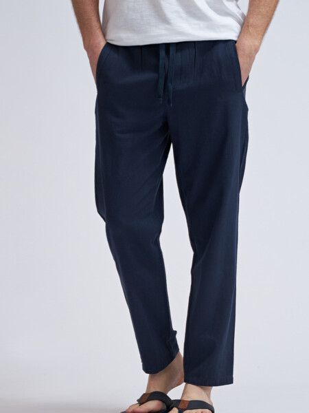 Pantalón de lino Azul Marino