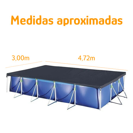 Cobertor P/Piscina Rectangular 10.000L 4,72x3m de PVC Mor Azul