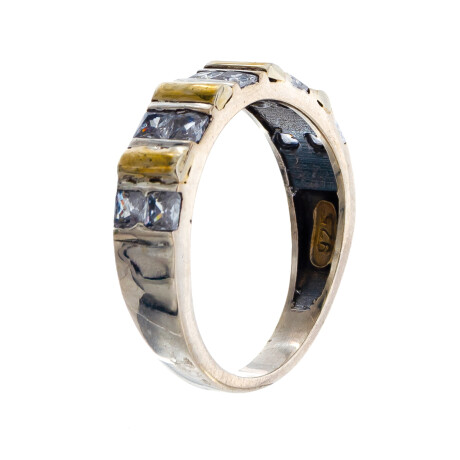 Anillo de Plata 925, Double y circonias Anillo de Plata 925, Double y circonias