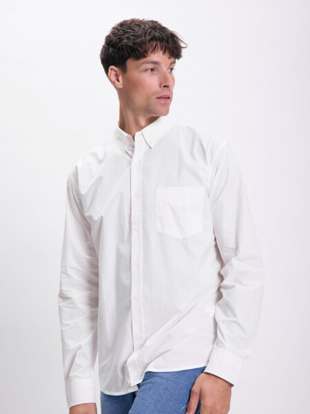 Camisa manga larga cuadros Blanco