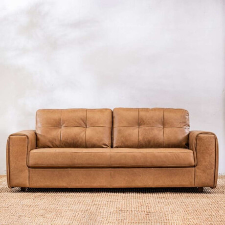 Sillon Cuero Raffaello 3 Cuerpos Amendoa Sillon Cuero Raffaello 3 Cuerpos Amendoa