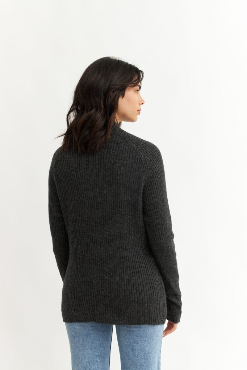 Sweater media polera GRIS OSCURO