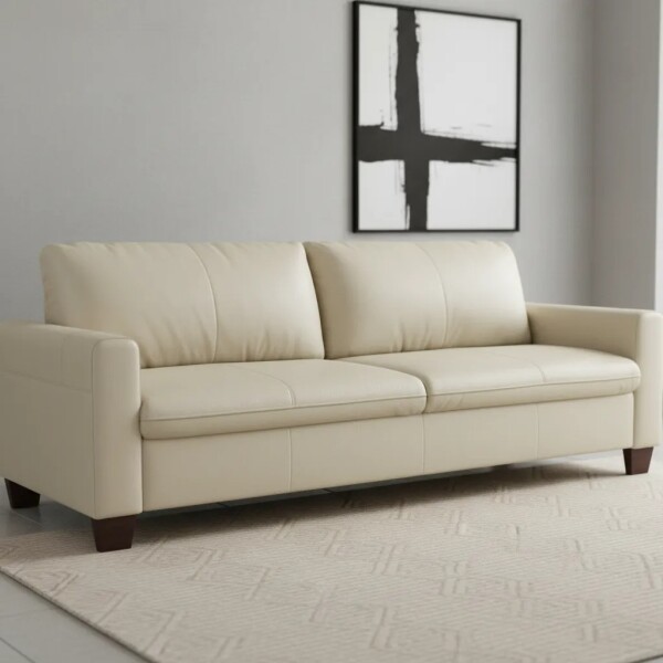 SOFA 4 CUERPOS - TAPIZADO EN CUERO VACUNO - COLOR PERLA FOSCO SOFA 4 CUERPOS - TAPIZADO EN CUERO VACUNO - COLOR PERLA FOSCO