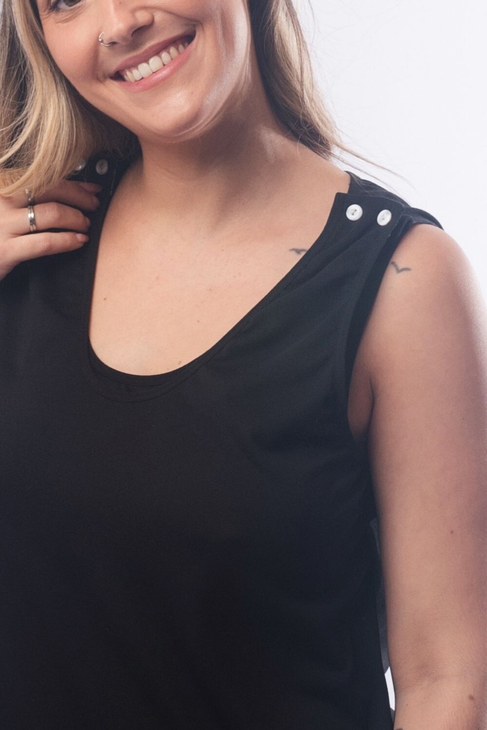 Camisón Maternal Alejandra Negro