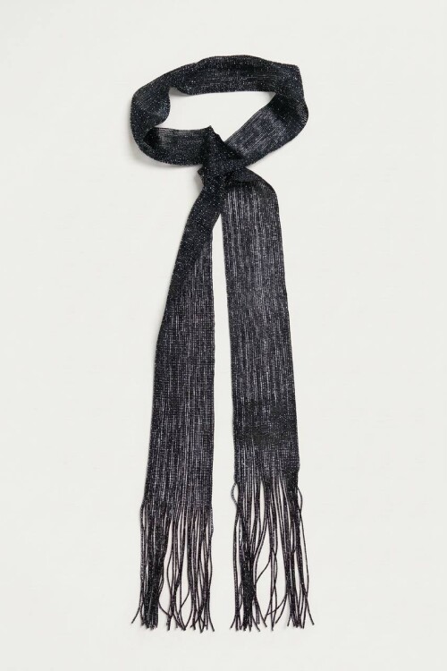 Pañuelo corbatín lurex negro