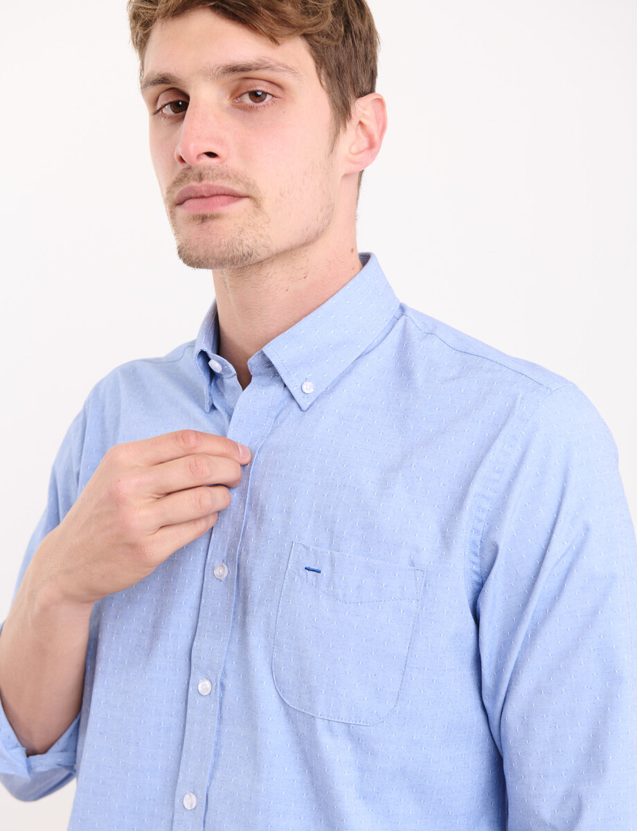 012592 CAMISA HARRINGTON LABEL Azul Piedra